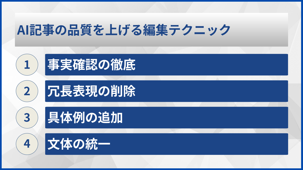 AI記事の品質を上げる編集テクニック