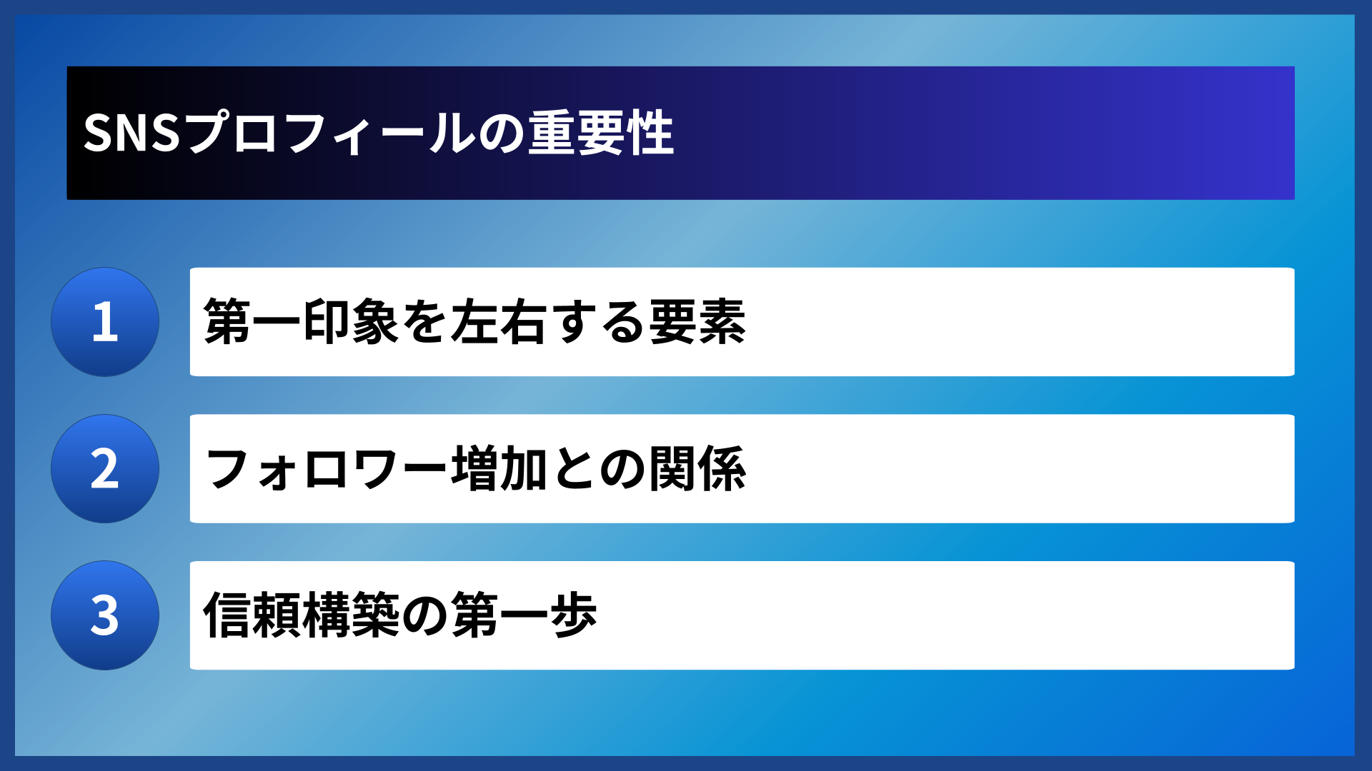 SNSプロフィールの重要性