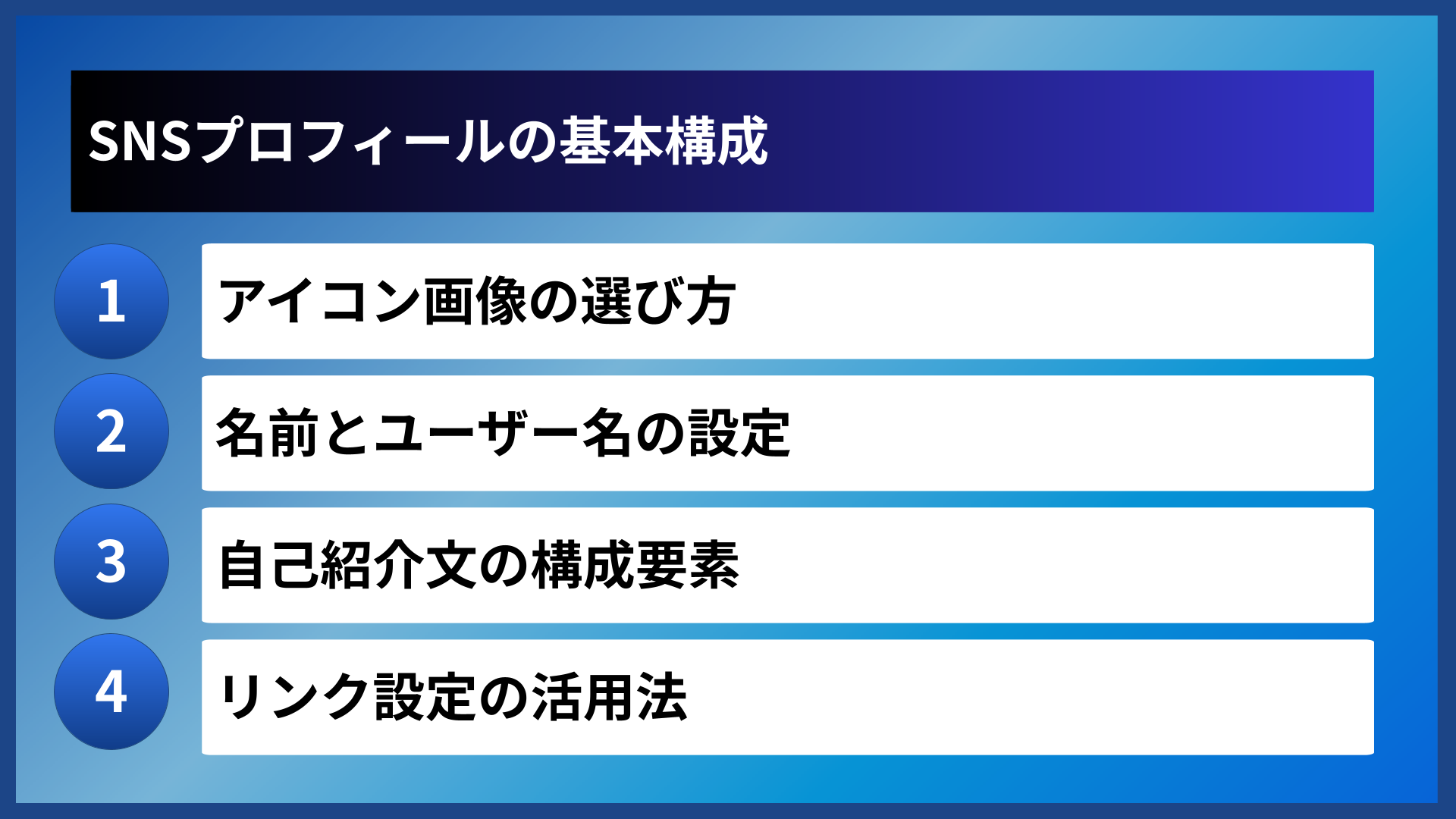 SNSプロフィールの基本構成