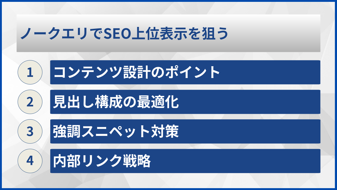 ノークエリでSEO上位表示を狙う