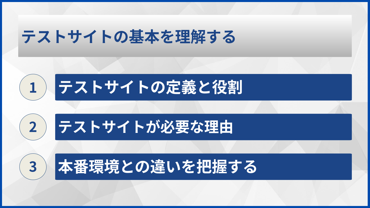 テストサイトの基本を理解する