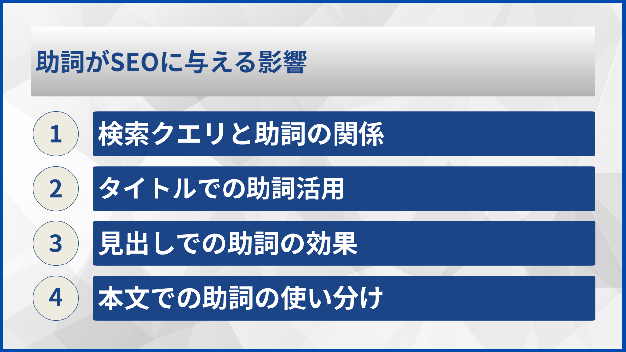 助詞がSEOに与える影響