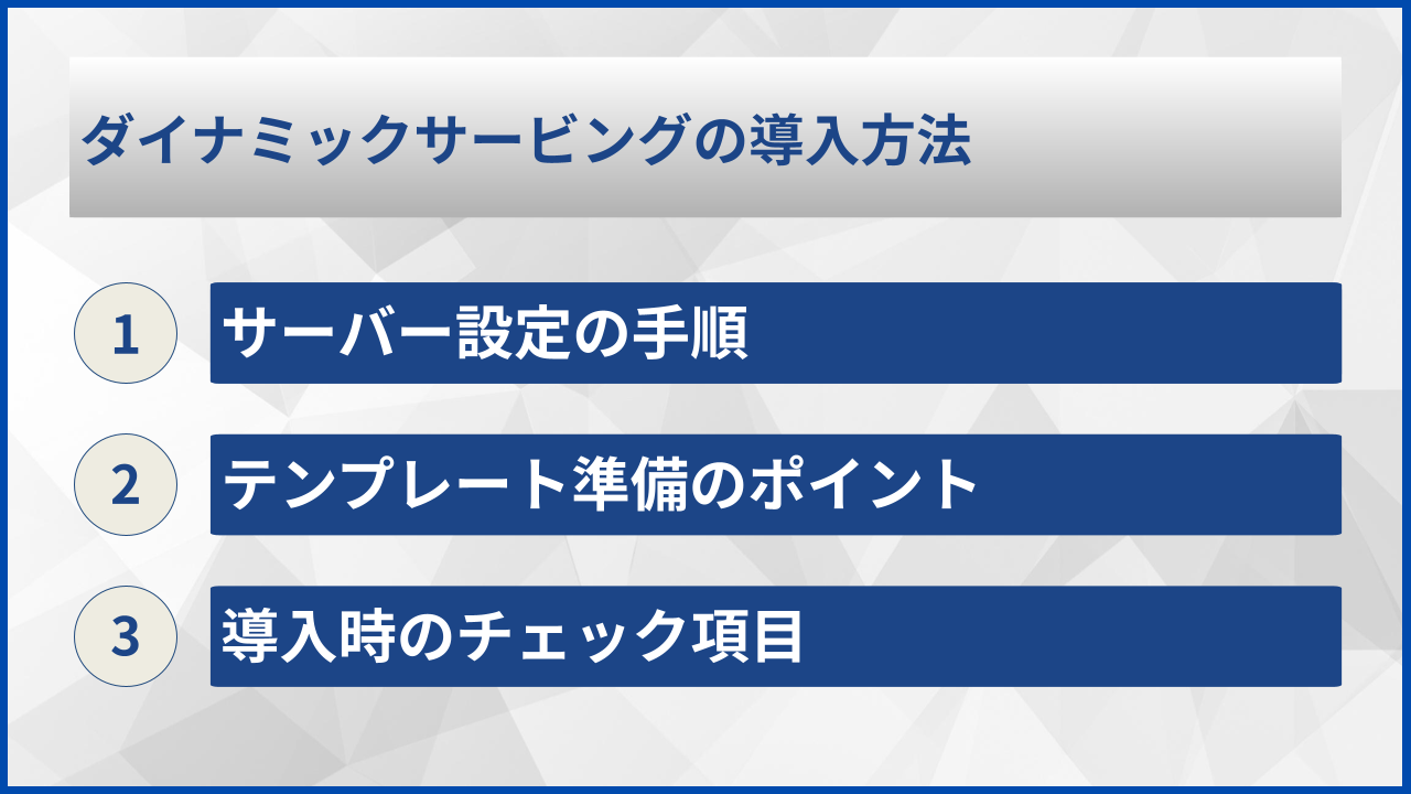ダイナミックサービングの導入方法