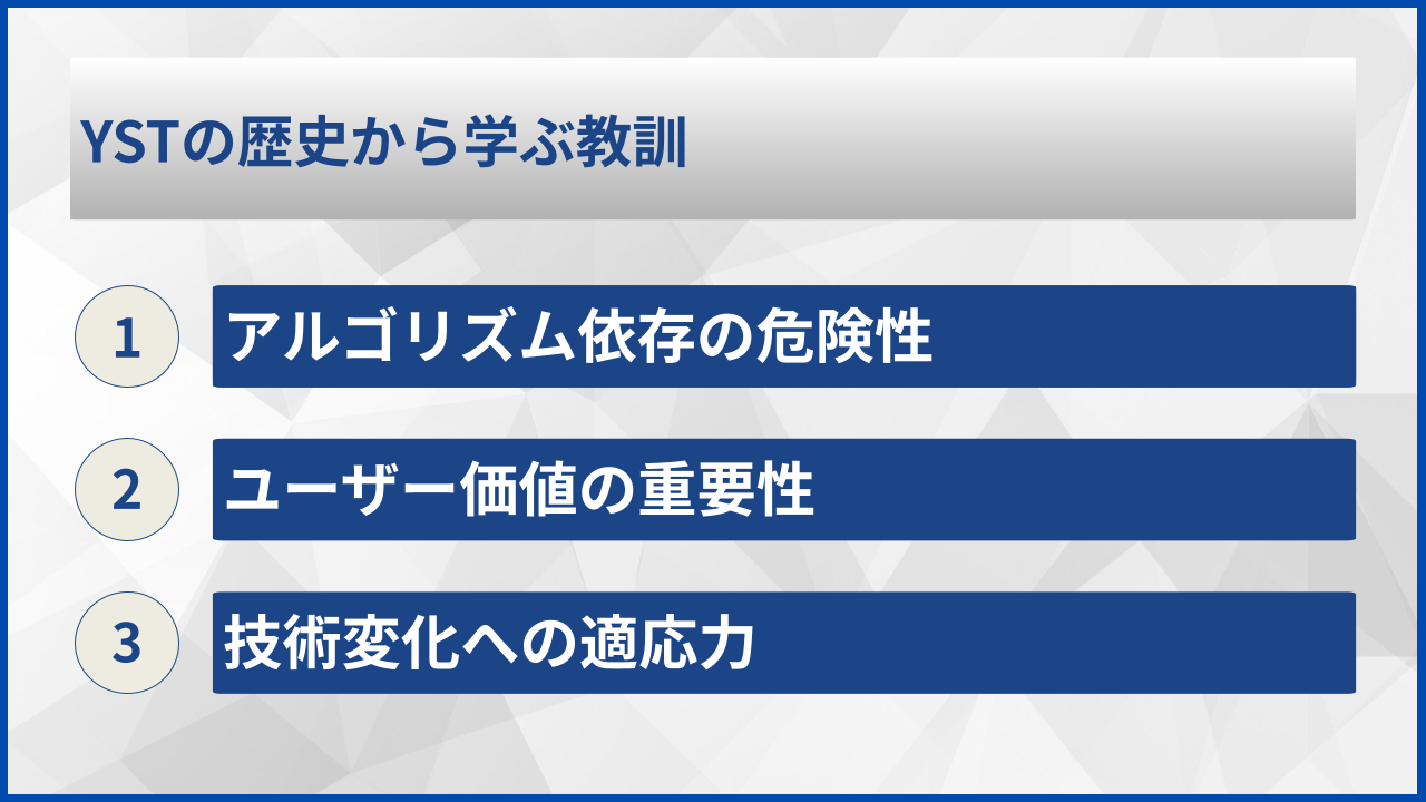 YSTの歴史から学ぶ教訓