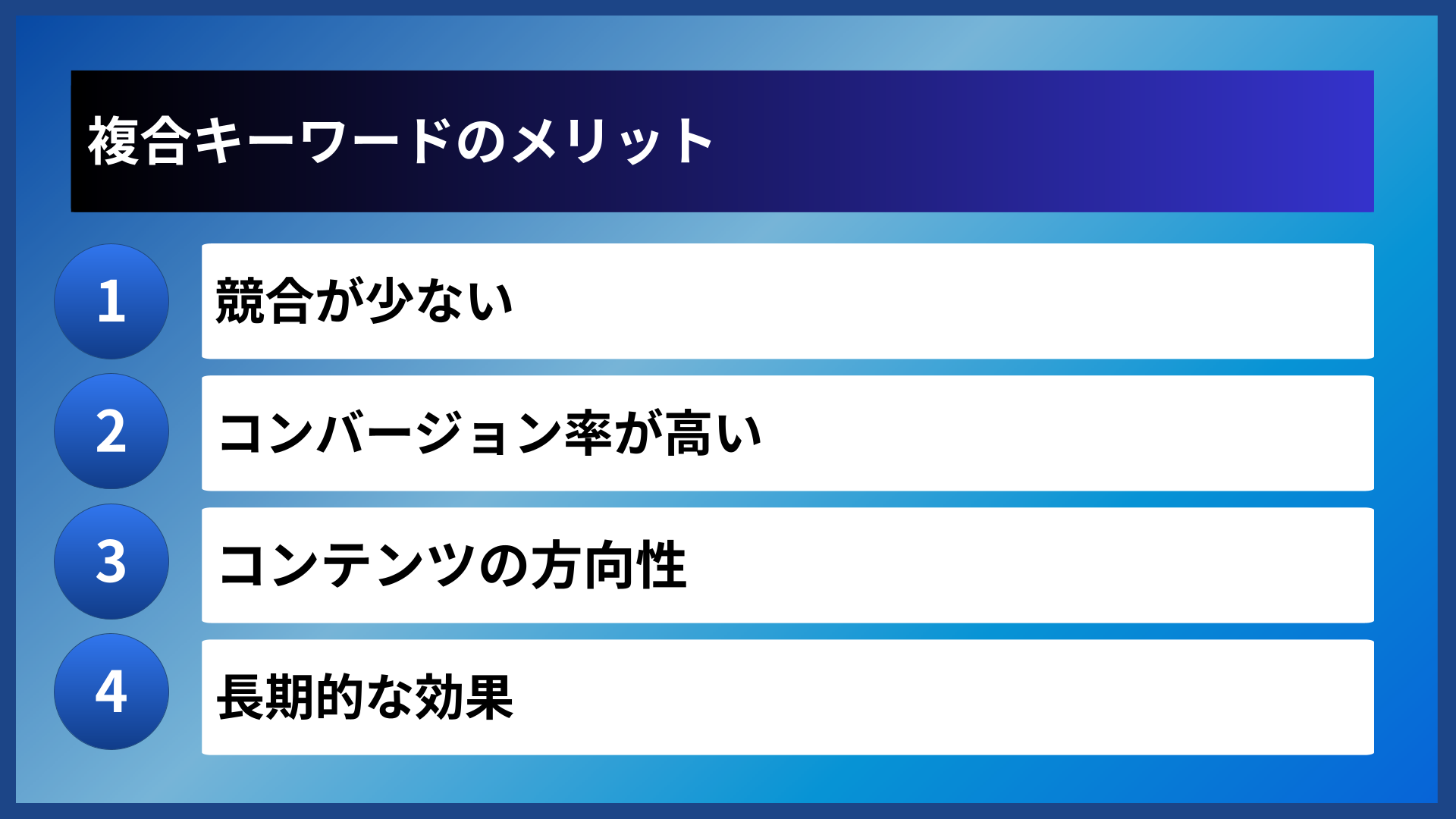 複合キーワードのメリット