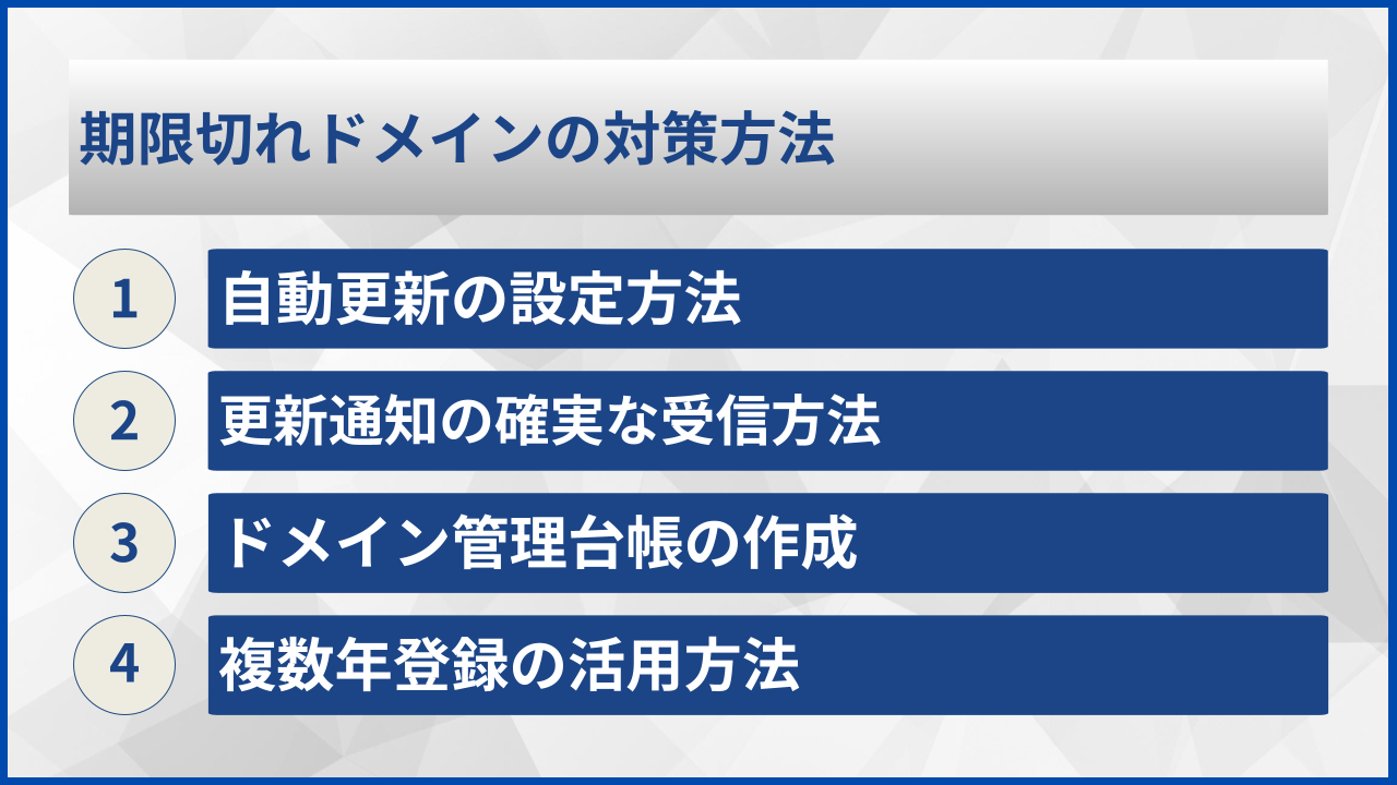 期限切れドメインの対策方法