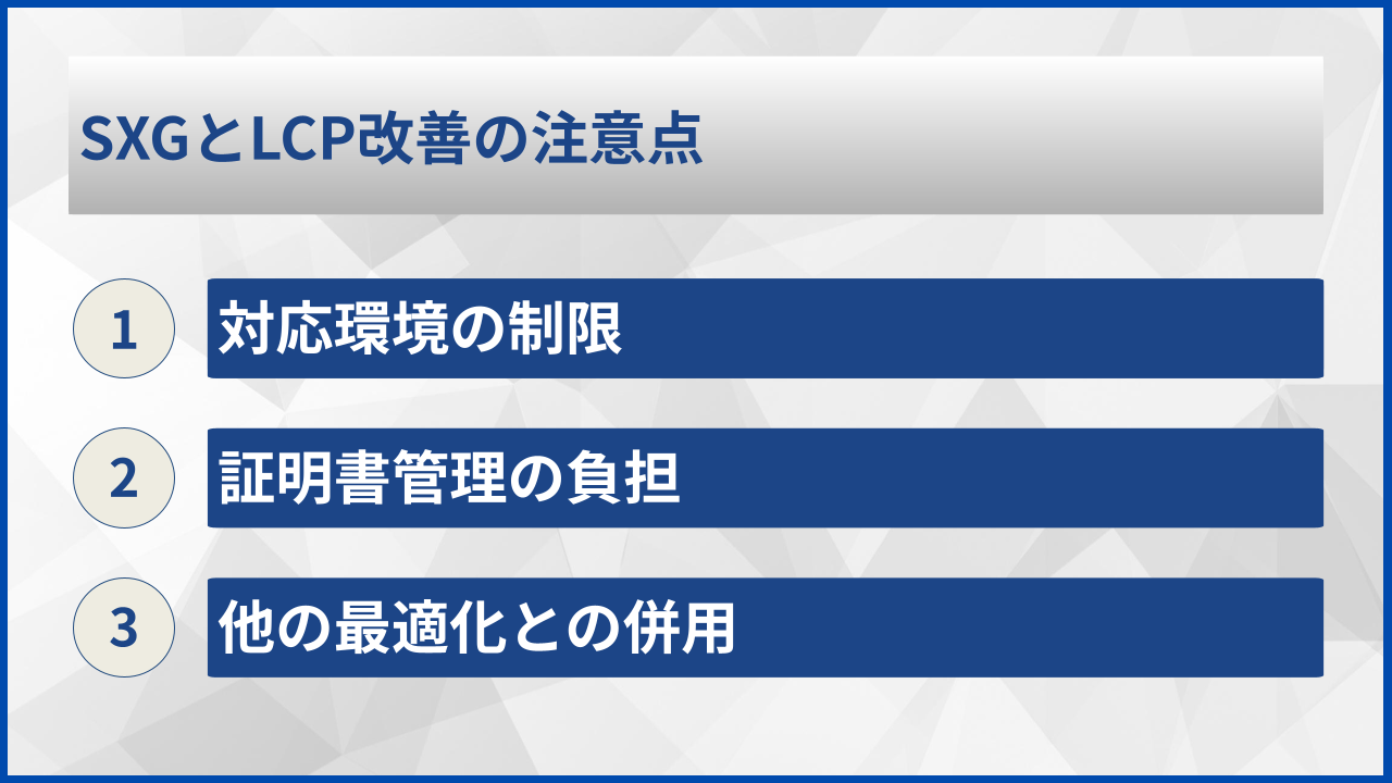 SXGとLCP改善の注意点