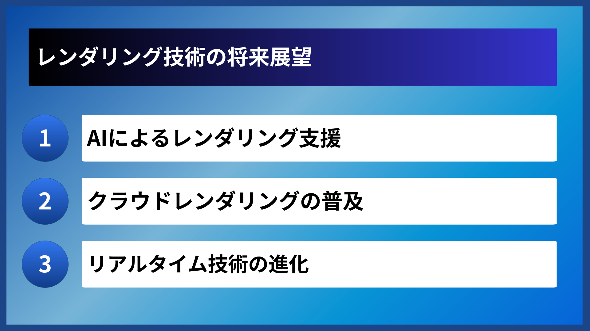レンダリング技術の将来展望