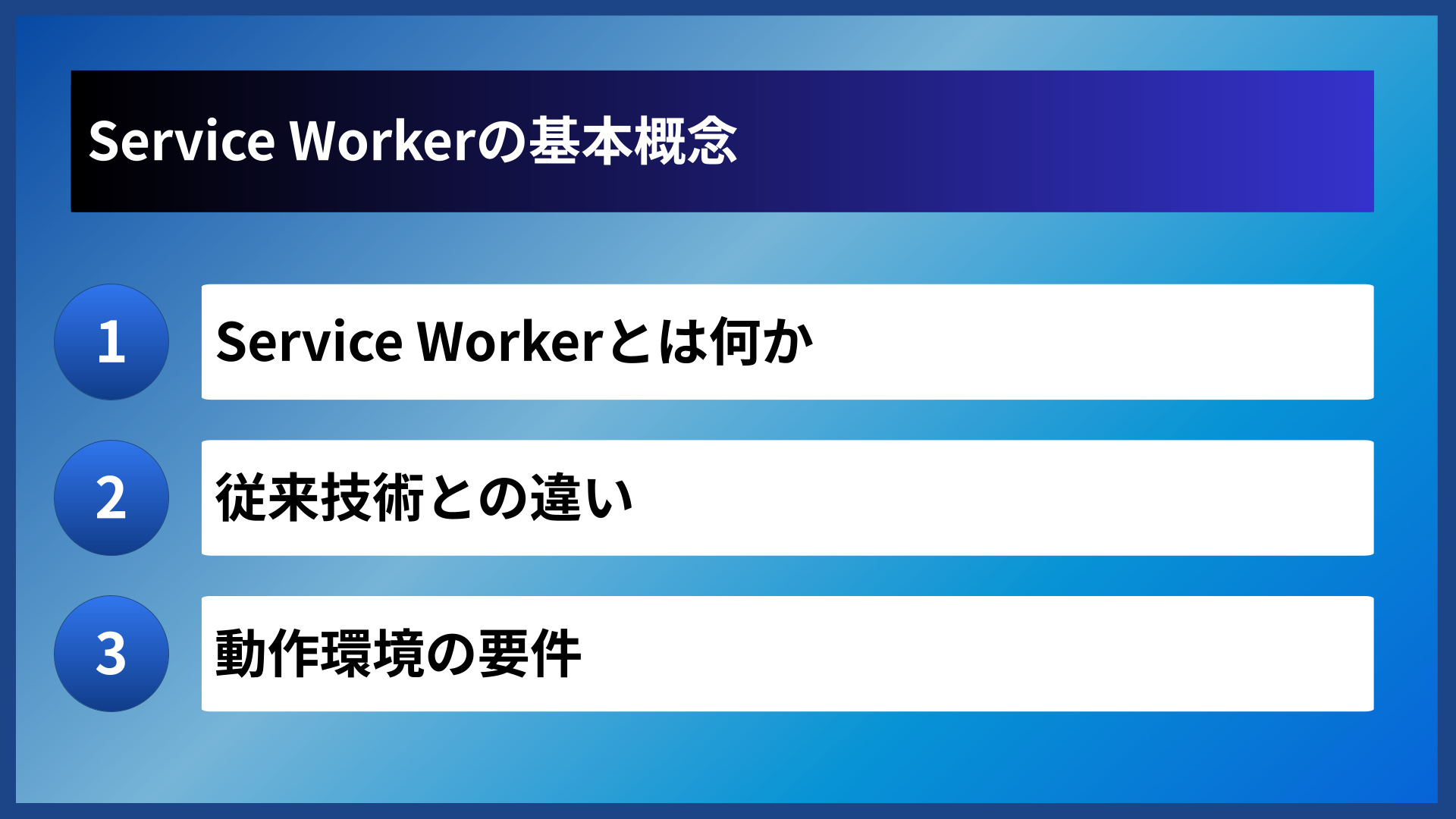 Service Workerの基本概念