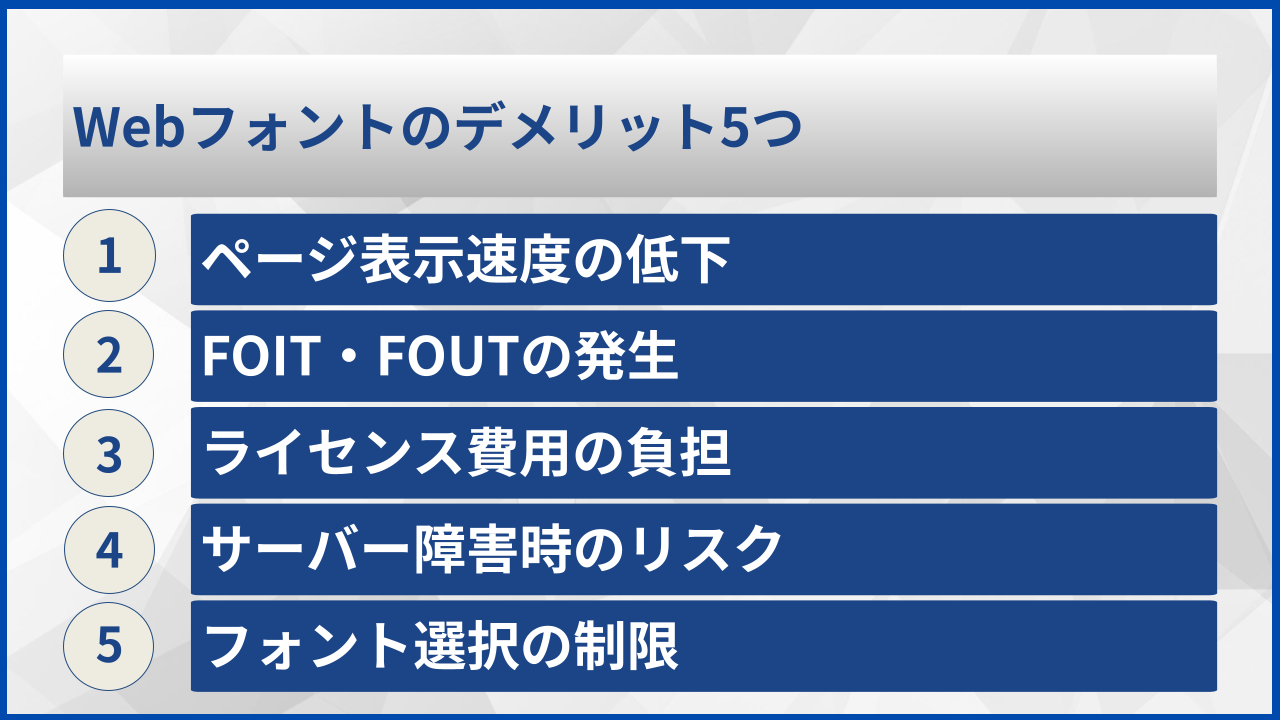 Webフォントのデメリット5つ