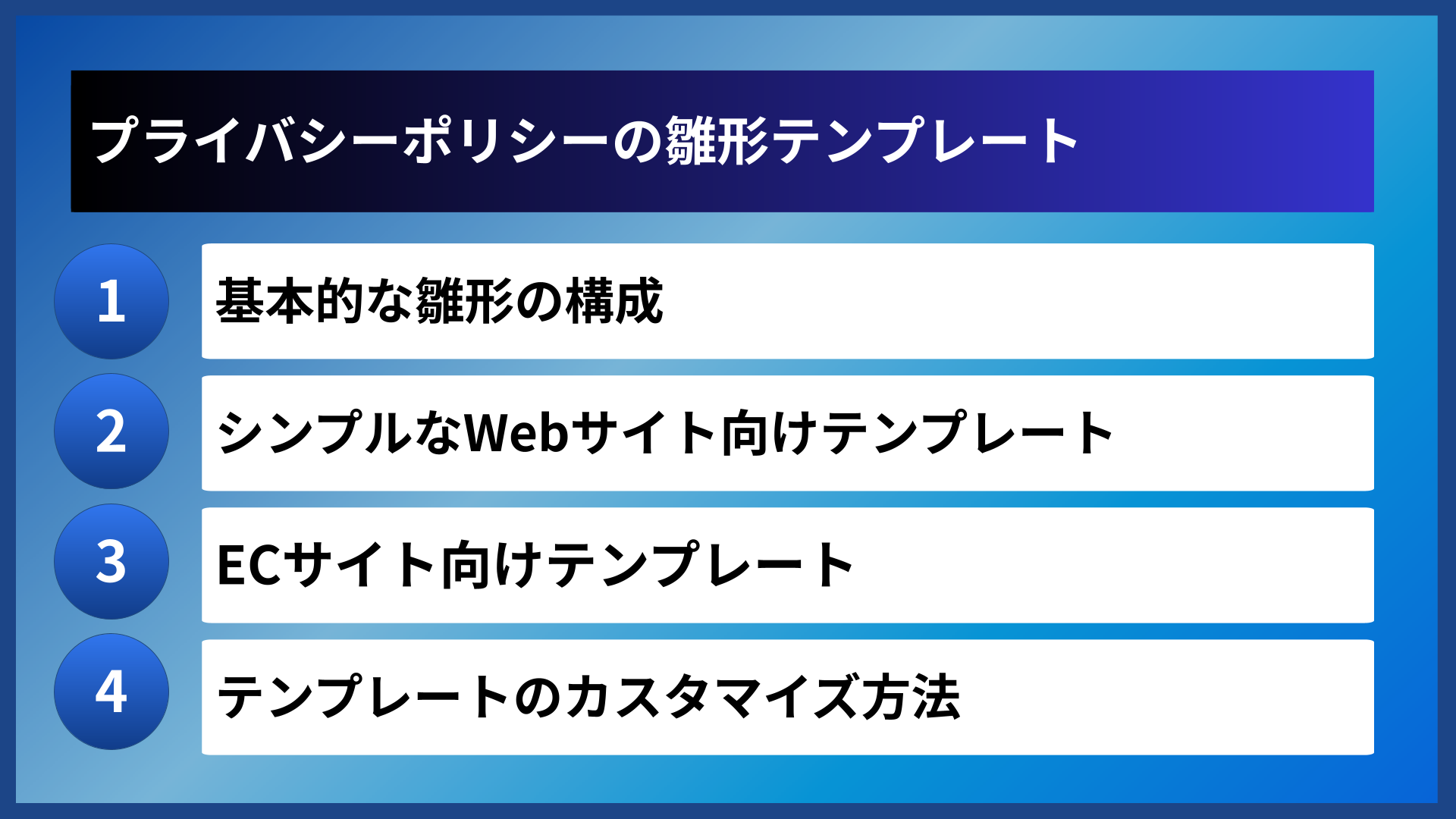 プライバシーポリシーの雛形テンプレート