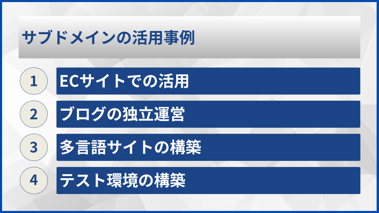 サブドメインの活用事例