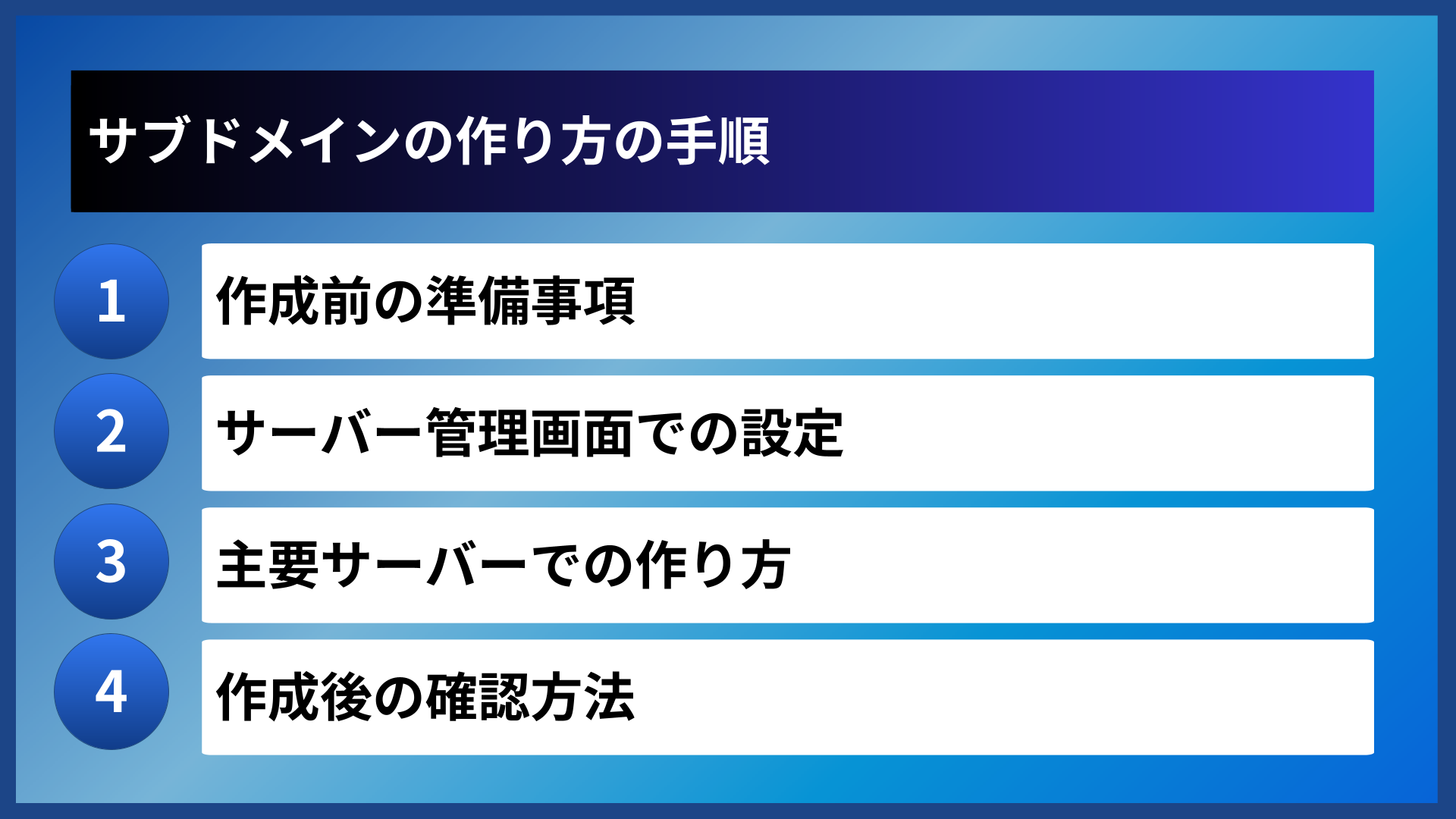 サブドメインの作り方の手順