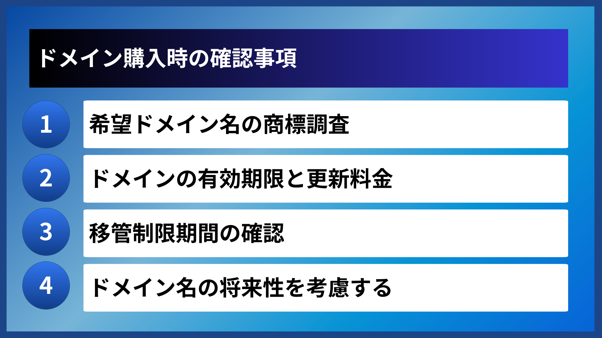 ドメイン購入時の確認事項