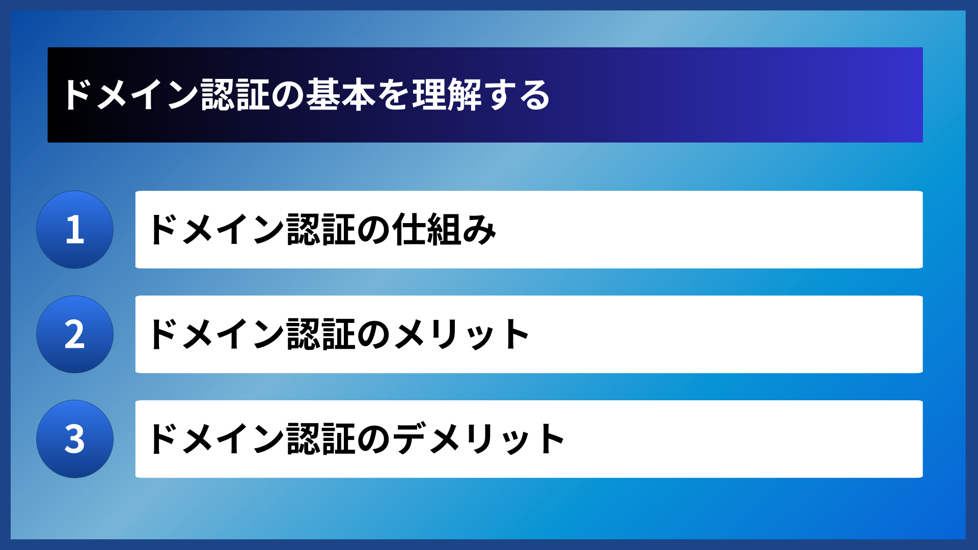 ドメイン認証の基本を理解する