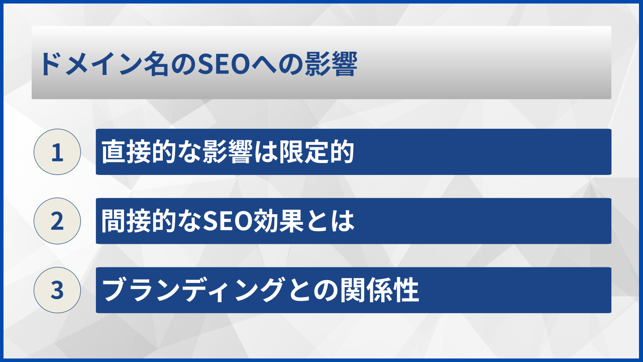 ドメイン名のSEOへの影響