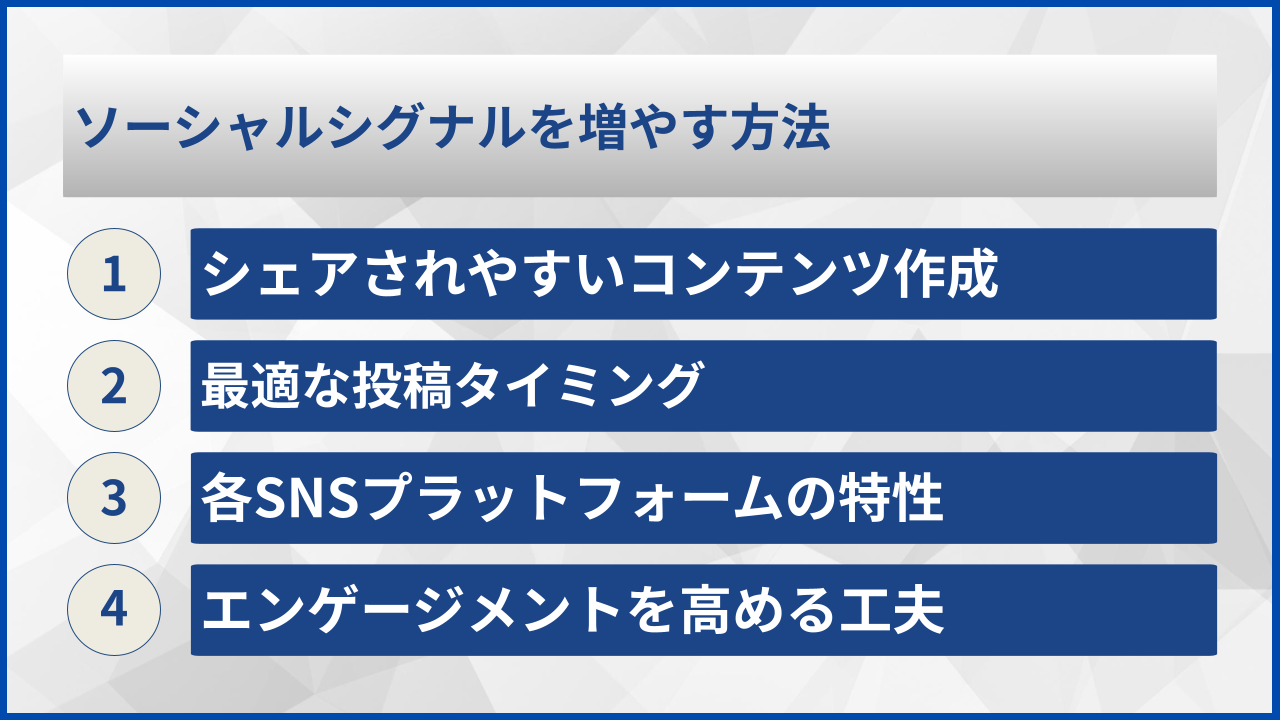 ソーシャルシグナルを増やす方法