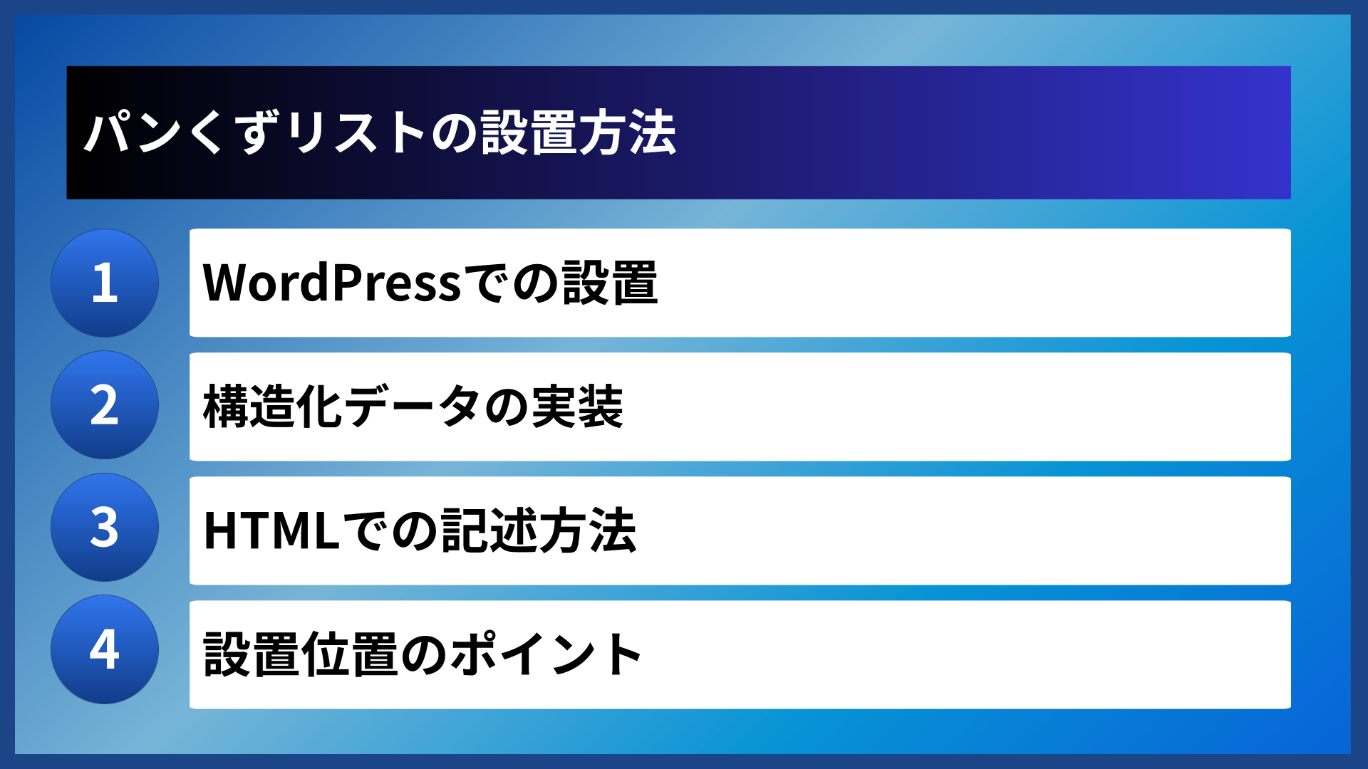 パンくずリストの設置方法