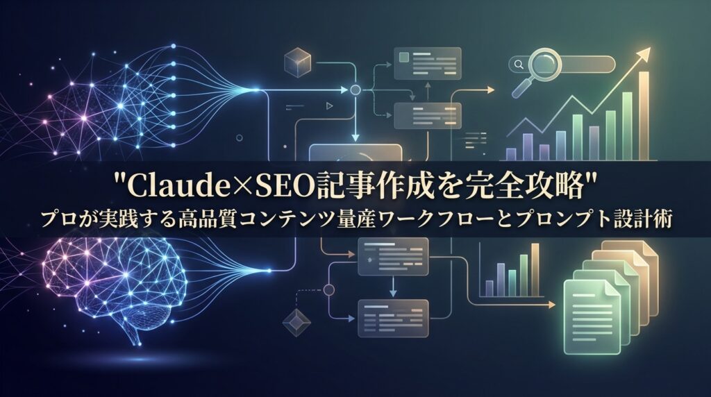 Claude×SEO記事作成を完全攻略｜プロが実践する高品質コンテンツ量産ワークフローとプロンプト設計術