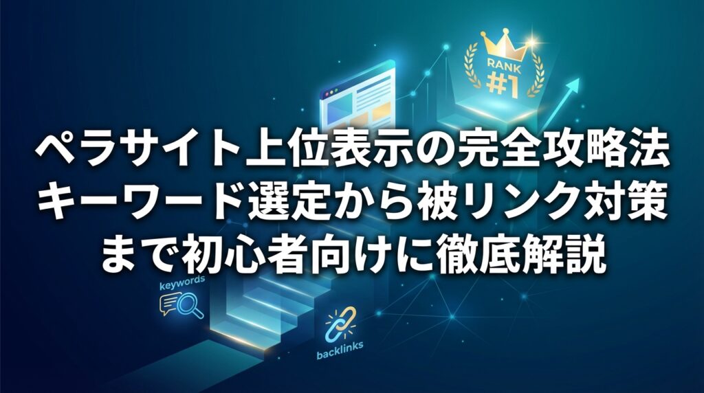 ペラサイト上位表示の完全攻略法｜キーワード選定から被リンク対策まで初心者向けに徹底解説