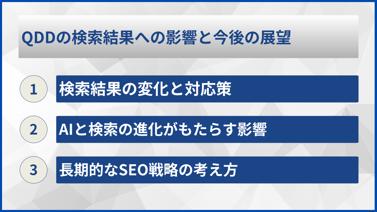 QDDの検索結果への影響と今後の展望