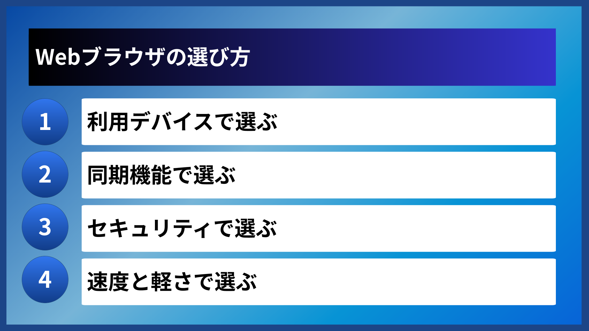 Webブラウザの選び方