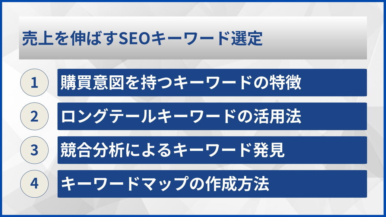売上を伸ばすSEOキーワード選定