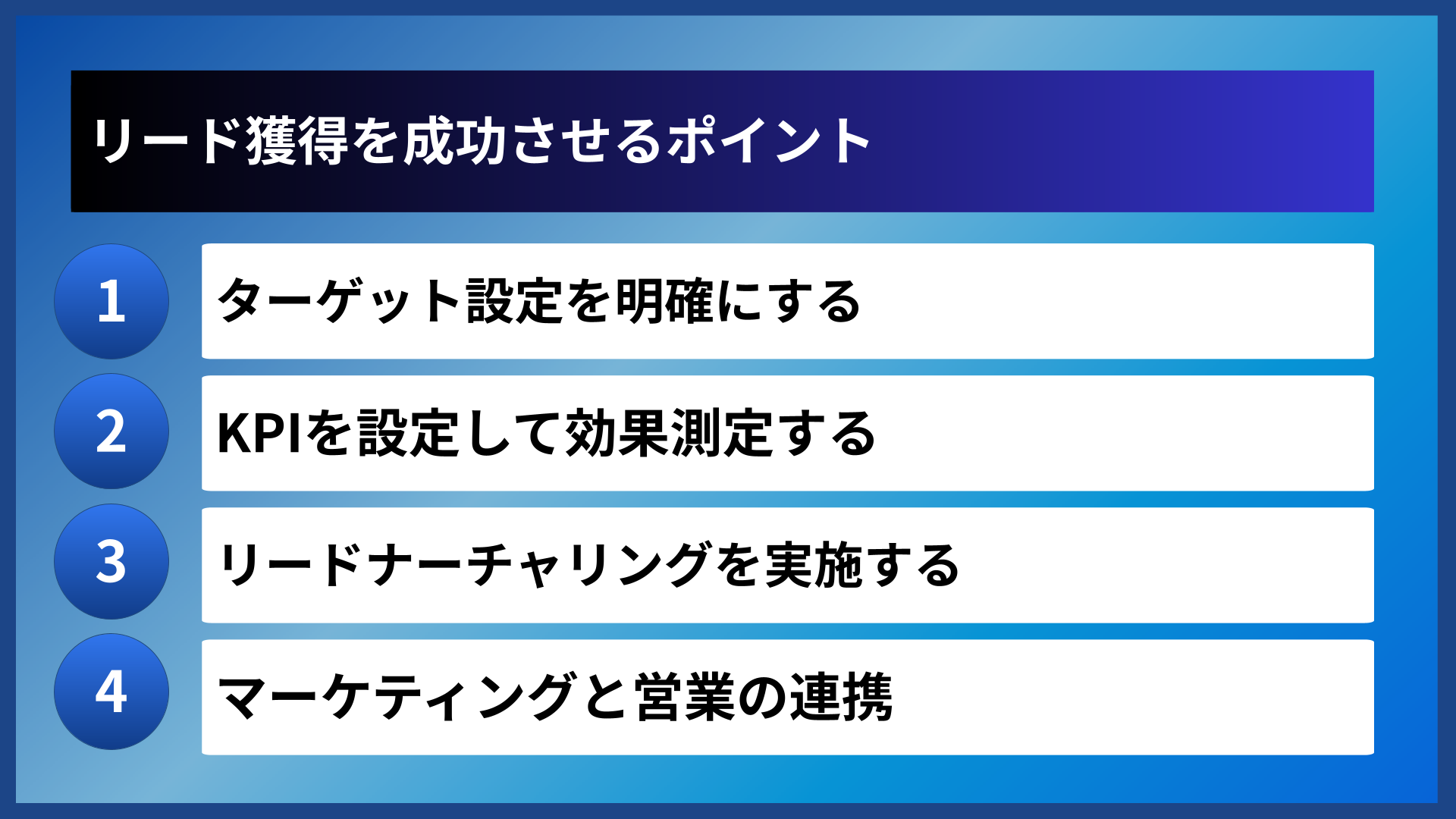 リード獲得を成功させるポイント