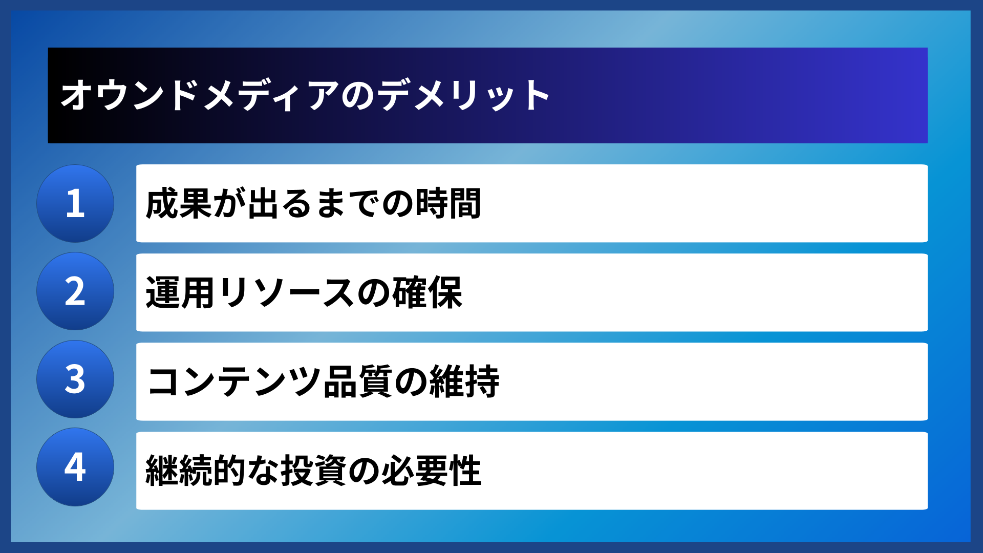 オウンドメディアのデメリット