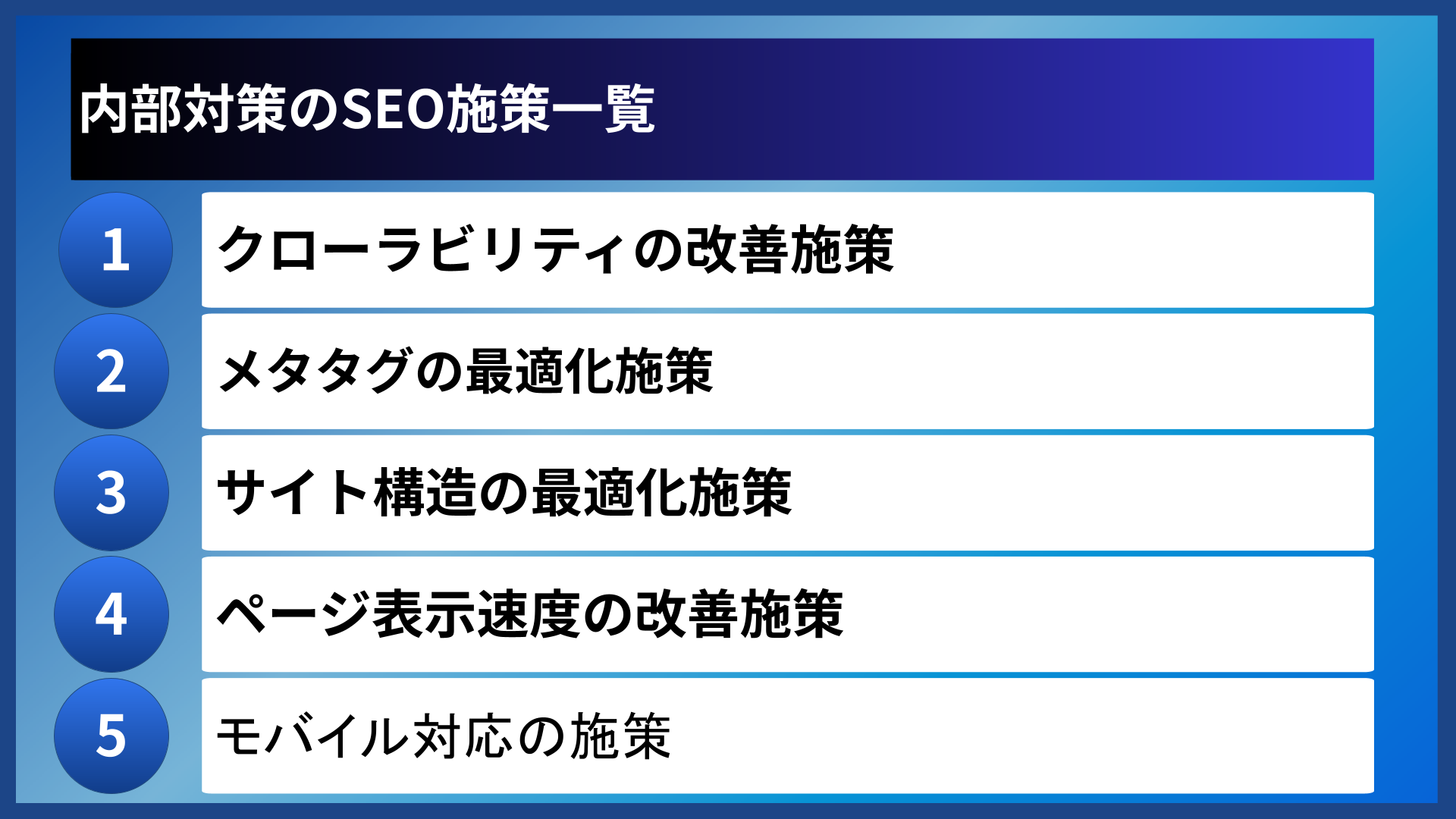 内部対策のSEO施策一覧