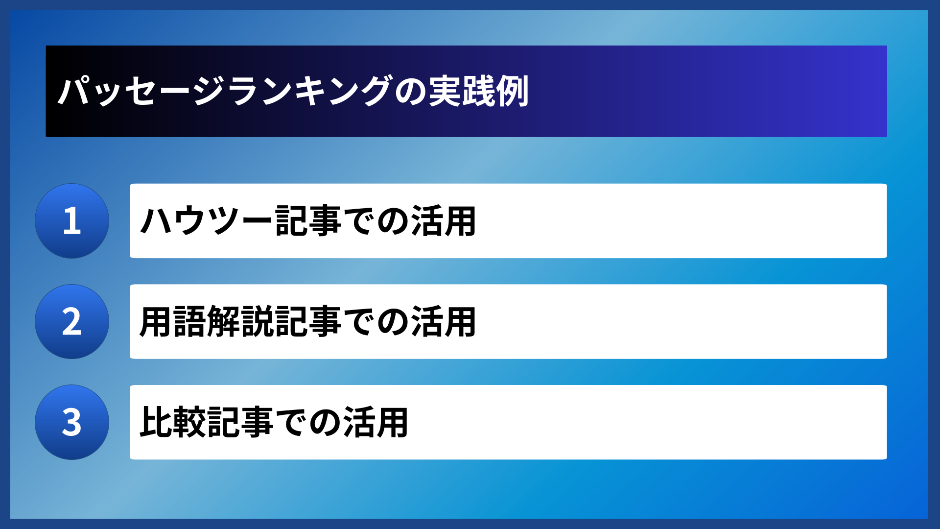 パッセージランキングの実践例