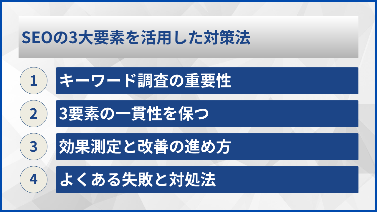 SEOの3大要素を活用した対策法