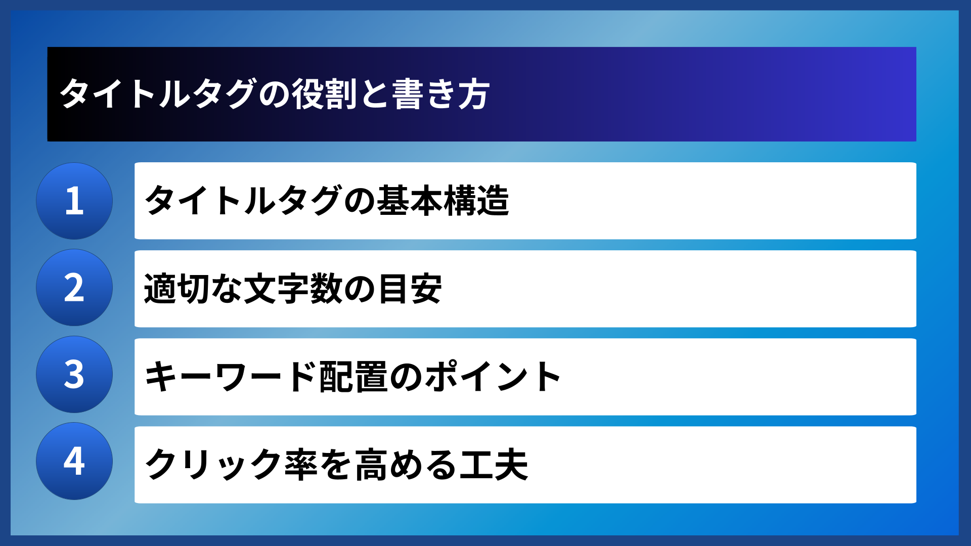 タイトルタグの役割と書き方