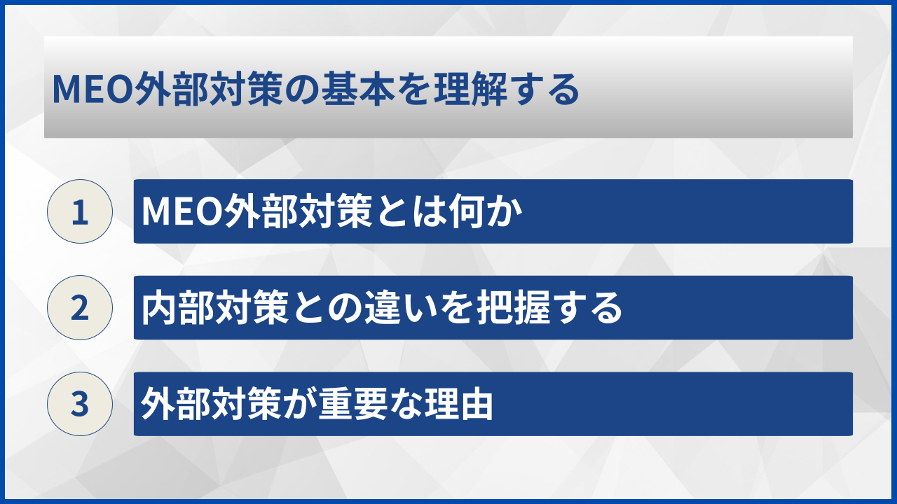 MEO外部対策の基本を理解する