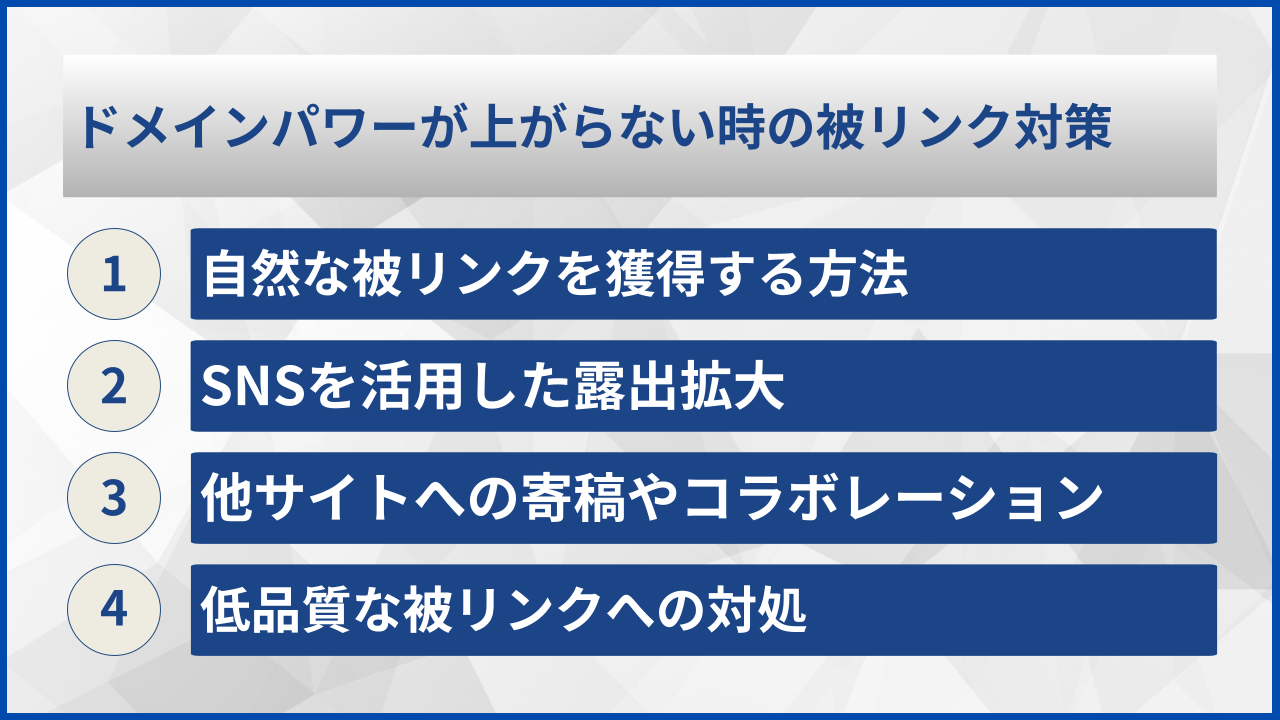 ドメインパワーが上がらない時の被リンク対策
