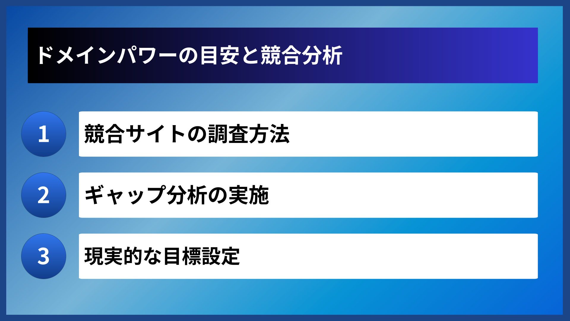 ドメインパワーの目安と競合分析