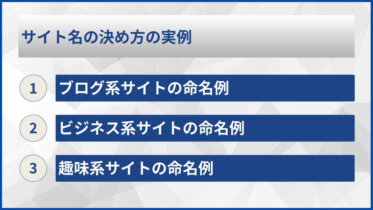 サイト名の決め方の実例