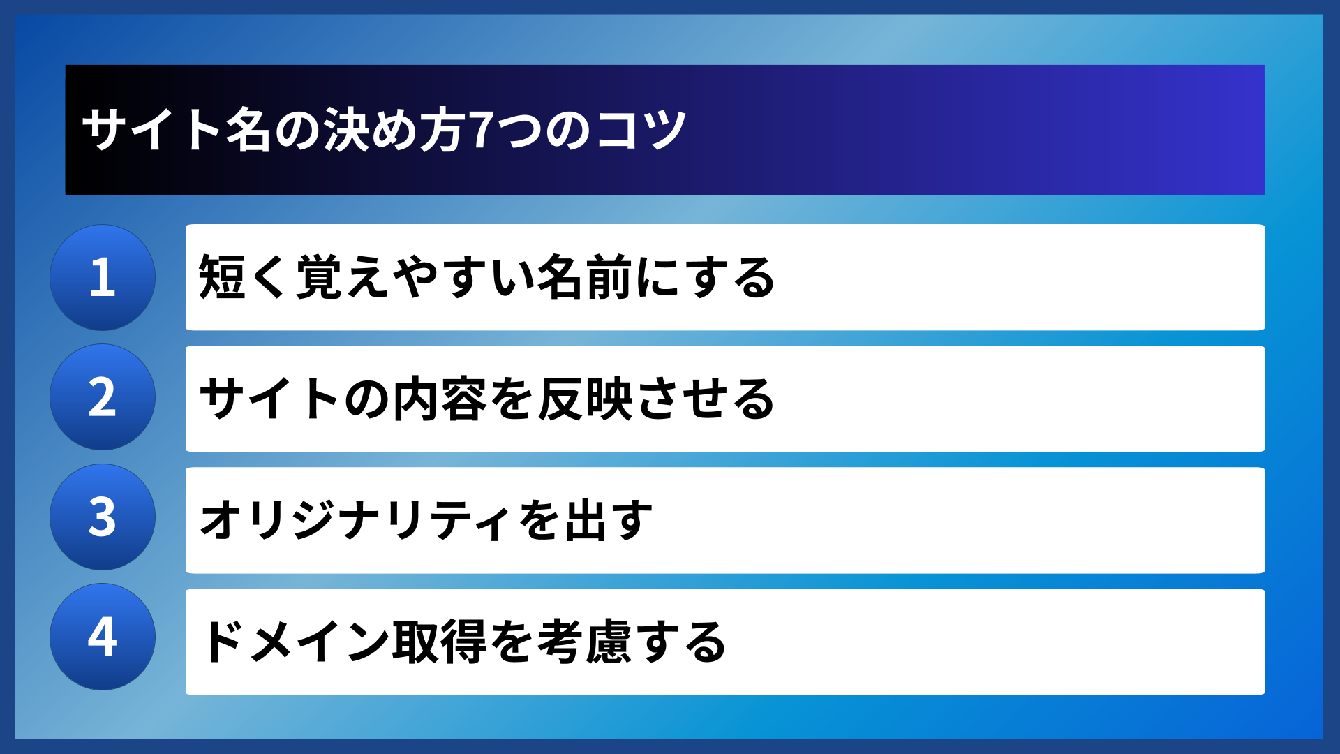 サイト名の決め方7つのコツ