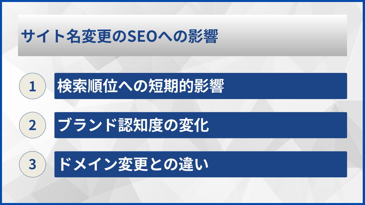 サイト名変更のSEOへの影響