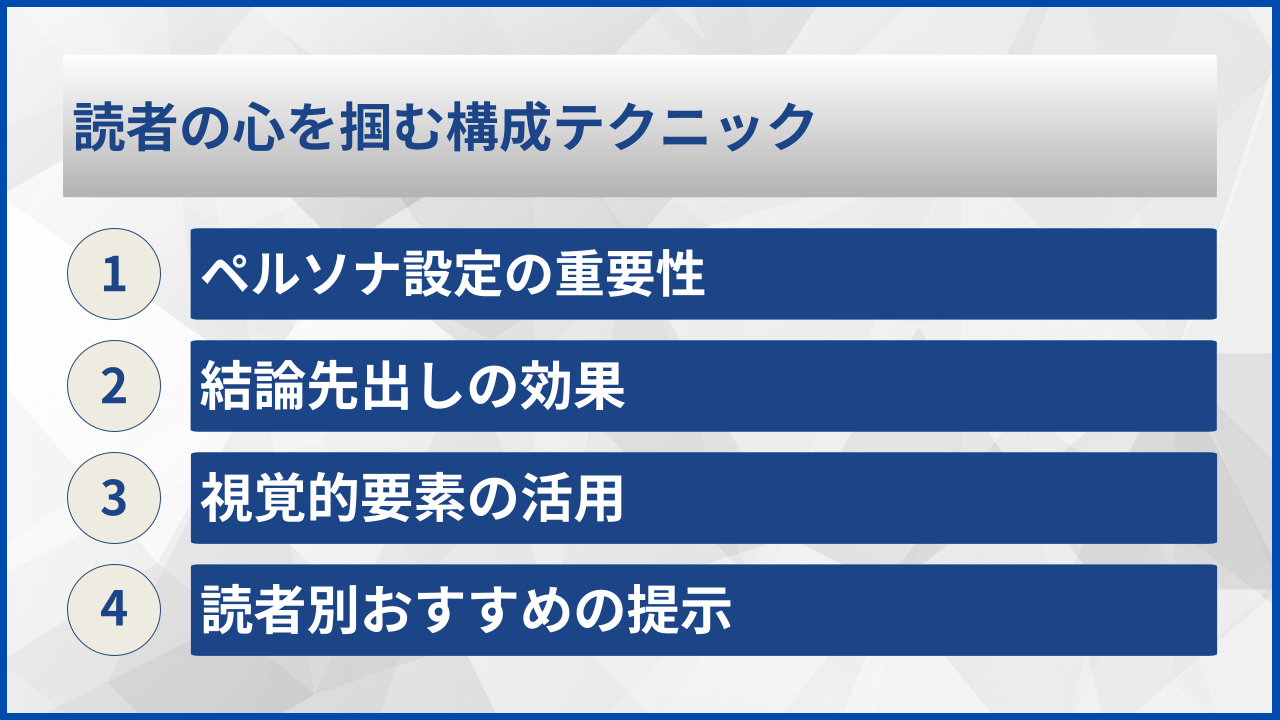 読者の心を掴む構成テクニック