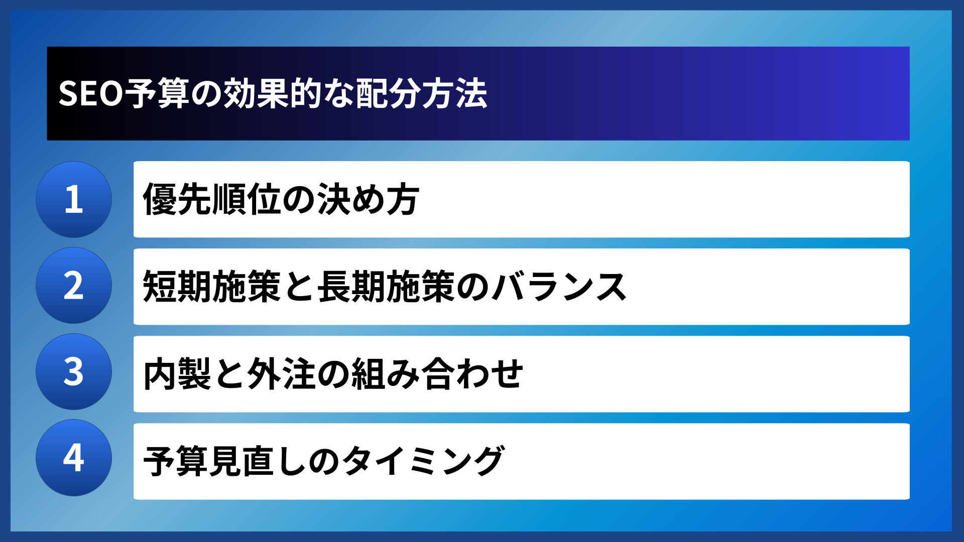 SEO予算の効果的な配分方法