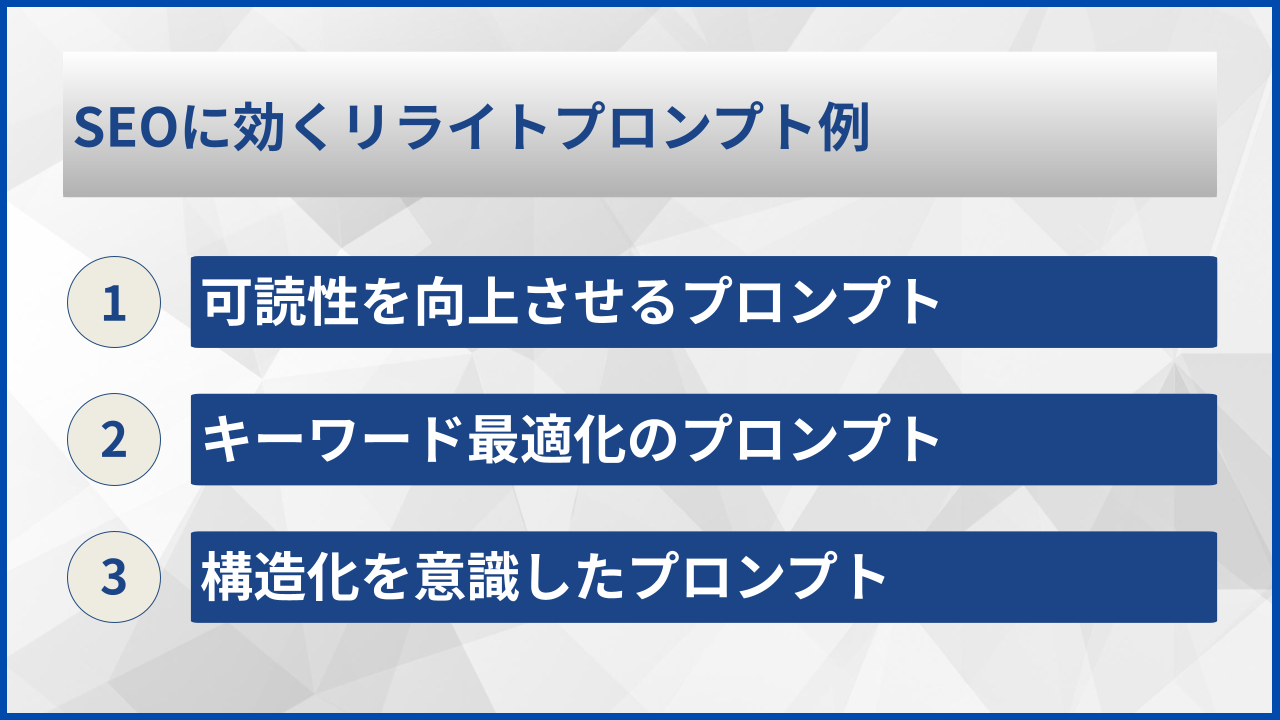 SEOに効くリライトプロンプト例