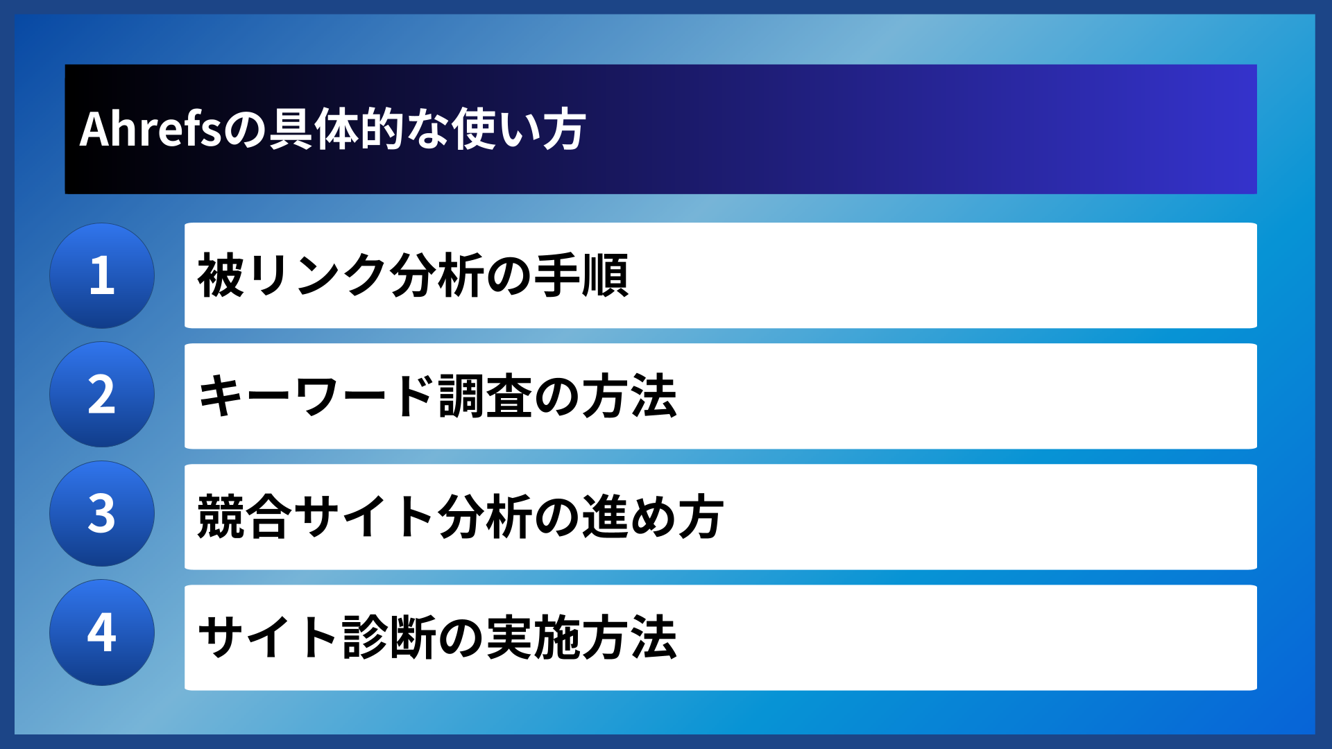 Ahrefsの具体的な使い方