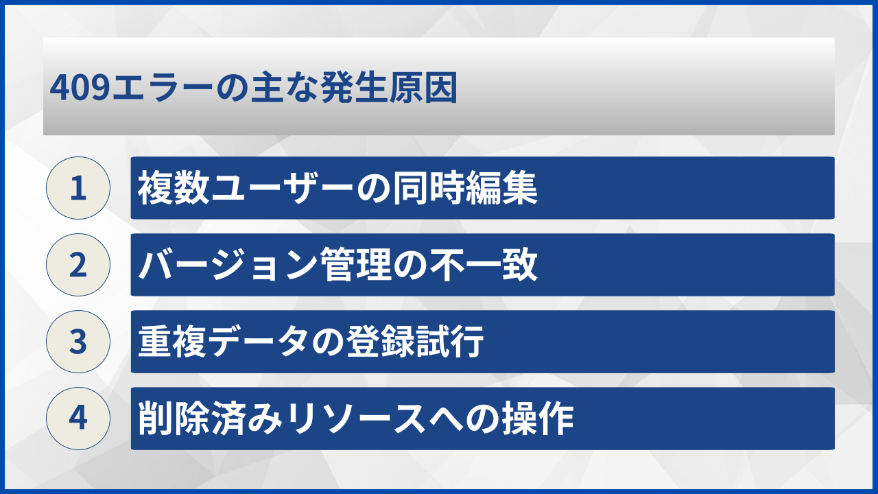 409エラーの主な発生原因