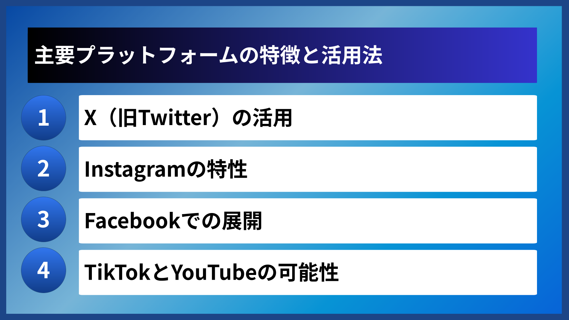 主要プラットフォームの特徴と活用法