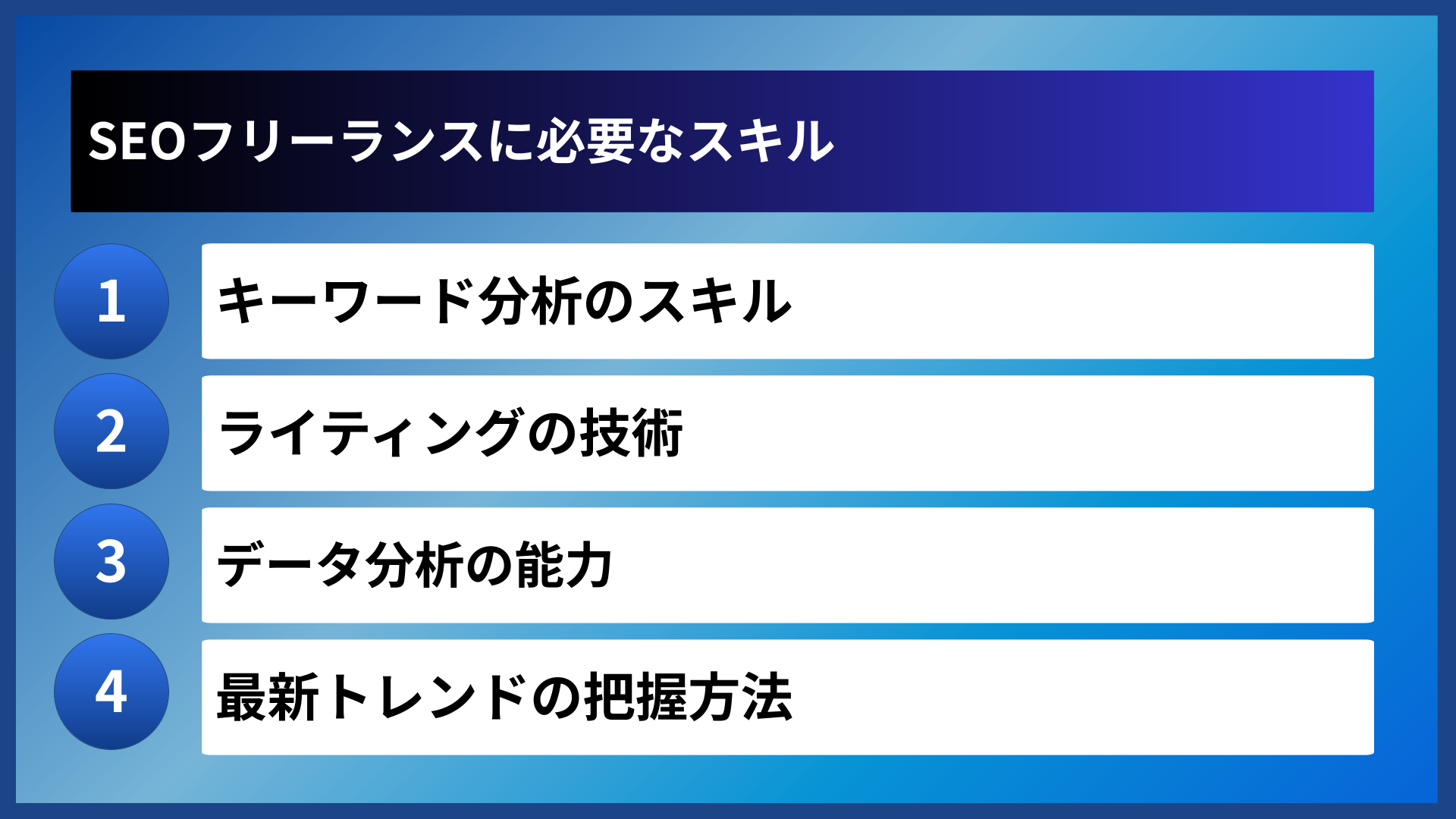 SEOフリーランスに必要なスキル