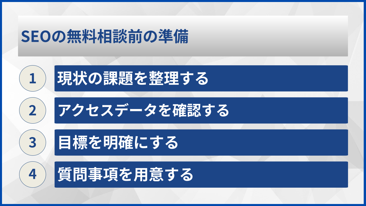 SEOの無料相談前の準備