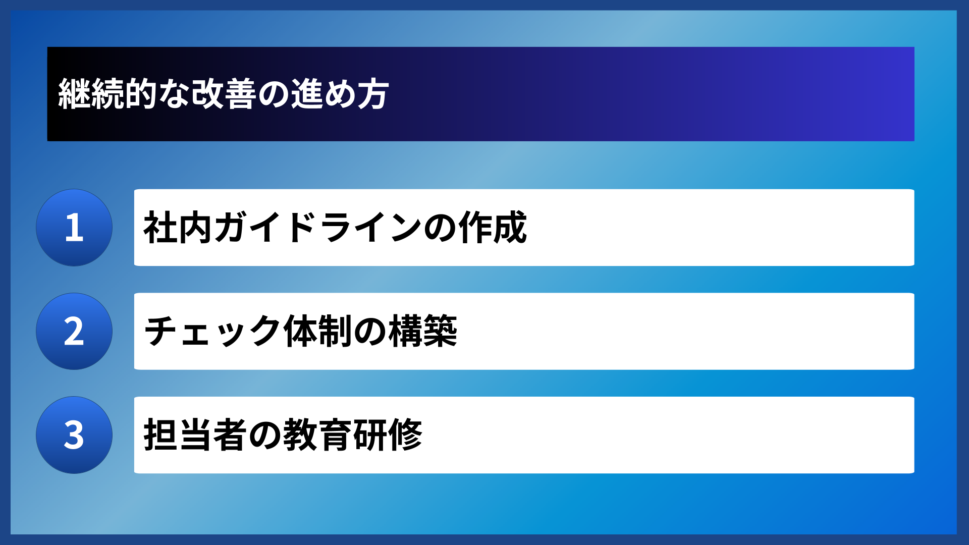継続的な改善の進め方