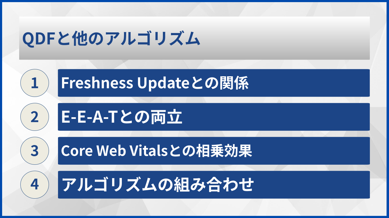 QDFと他のアルゴリズム