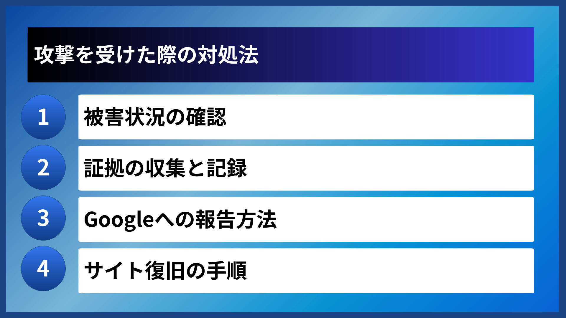 攻撃を受けた際の対処法